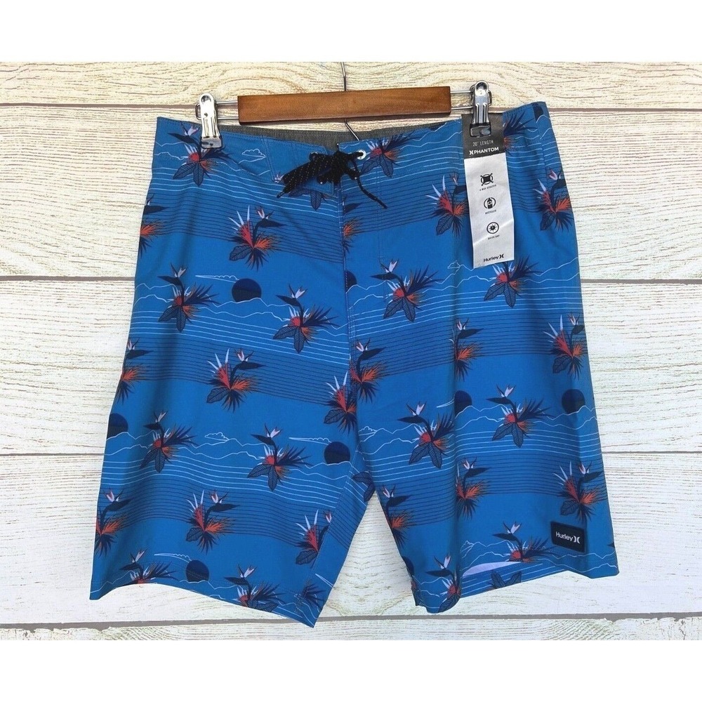Hurley Board Shorts Mens Size 30 Phantom Weekender Birds of Paradise 20" New 30‎
